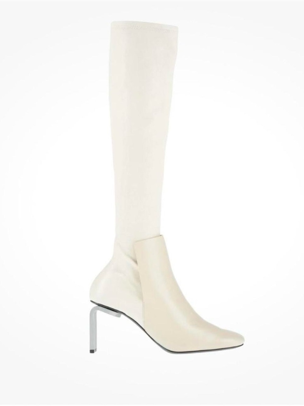 Jil Sander Ivory Knee-High Stiletto Boots